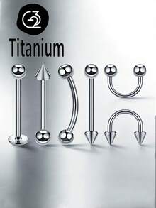 1件 ASTM F136 钛合金外螺纹 16G1.2mm 鼻环、鼻中隔环、香蕉形耳钉/耳环、眉环、舌环、唇环 身体穿刺饰品 - barbell Ball/ cone - 查看 5
