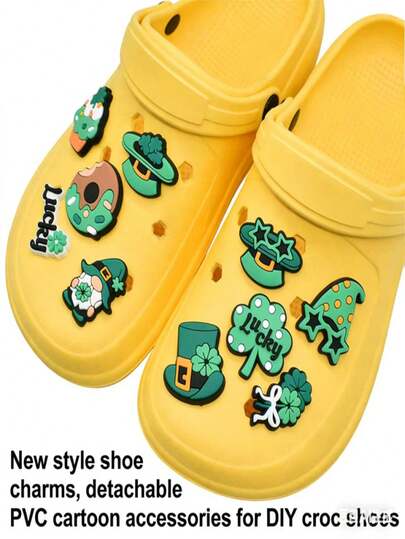 5pcs.10pcs.100pc.Cute Cartoon PVC Shoe Charms For , Removable DIY Hole Shoes Decor, Kids & Adults Fashion Accessories