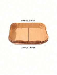 50 cái/100 cái Giấy lót thấm hút cho nồi chiên không dầu, Giấy nướng hình chữ nhật phủ silicon, Tấm lót. - Cà phê nâu - Xem 8