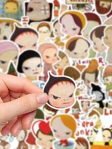 50pcs Abstract Character Cartoon Stickers For Laptop Diy Cell Phone Case  Decorative Stickers3d Decorative Stickers, 11 Phone Case Boy,Diy Phone Case - 多色的 - 查看 4