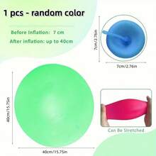 2cps/1pc Random Color Transparent TPR Bubble Ball Inflatable And Water-Fillable Design Beach Ball Ideal For Outdoor Recreation And Backyard Games Soft Rubber Water Ball For Beach Activities And Celebrations - Party Games And Fun Activities, Family Gatherings And Water Sports (For Ages 14 And Up) - Multicolor - View 10