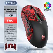 Ratón de juego X5, recargable de 3 modos, retroiluminación RGB, inalámbrico Bluetooth, agarre antideslizante, personalizable - Ver 14