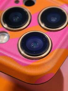 1 件极简主义电影不对称拼布图案硬质手机壳，表面光滑，适用于 11/12/13/14/15/16 Pro Max - 彩色 - 查看 4