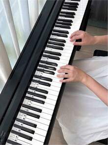 1 miếng hướng dẫn nốt đàn piano kiểu bìa cứng trắng tinh / kiểu silicone, đánh dấu phím đàn piano có thể tái sử dụng và tháo rời, dễ lắp đặt và tháo bỏ, phù hợp phím đàn 61/88 phím đầy đủ, phụ kiện không dính chống ồn cho đàn Kalimba piano ngón cái và âm thoa - Nhiều màu - Xem 3