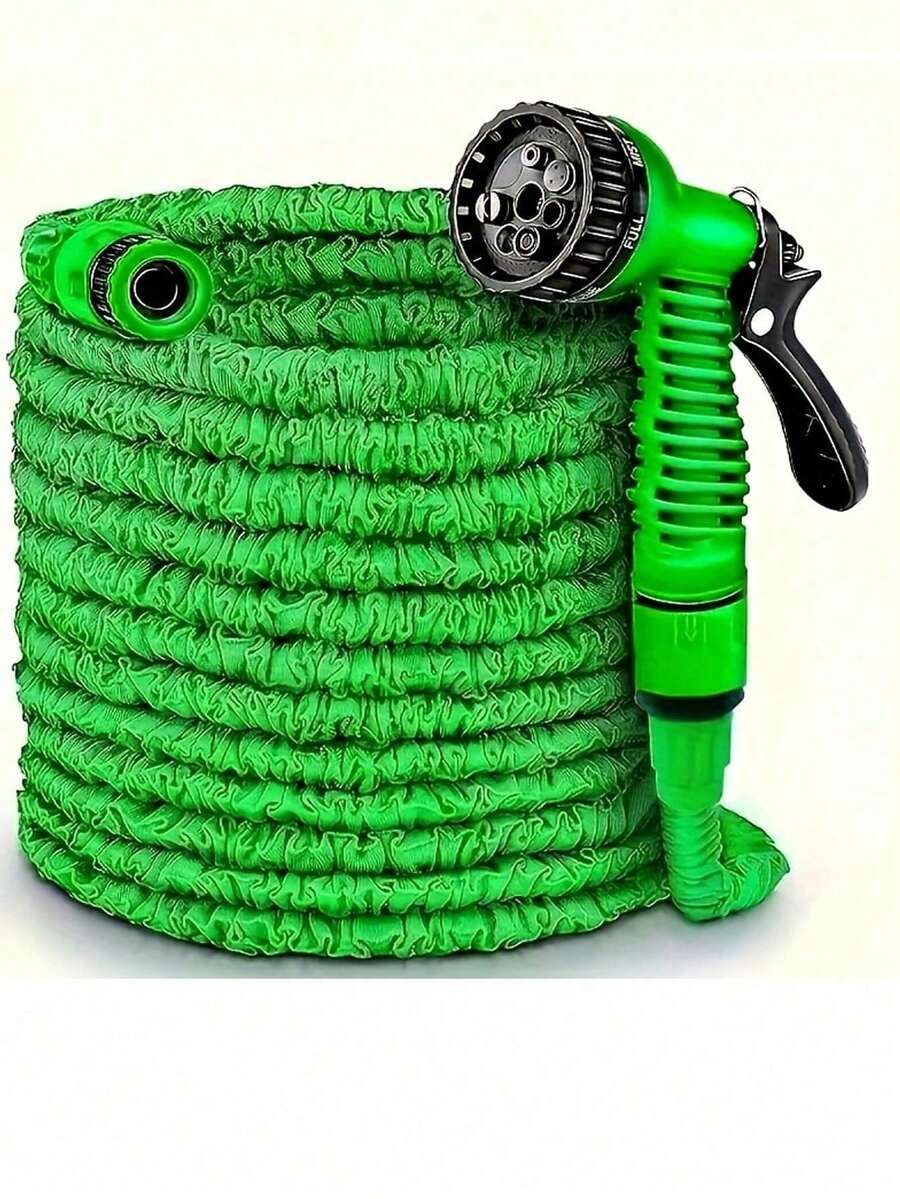 可伸缩魔法花园软管，带高压洗车喷枪 - 可调节喷嘴，经久耐用且轻便，防缠绕设计，方便浇水和清洁，适用于草坪护理 | 可调节喷枪 | 防缠绕软管 - A - 查看 1