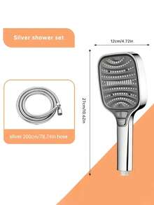 Cabezal de ducha cuadrado de alta presión con filtro de 8 ajustes y panel grande, conjunto de cabezal de ducha de mano con manguera de 59 pulgadas y soporte de pared, ajuste universal G1/2, incluye válvula de cierre, ideal para el hogar, hotel, apartamento, sala de ducha y baño del gimnasio, mejore su baño para una experiencia de baño de lujo, gran regalo para familiares y amigos - Multicolor - Ver 16
