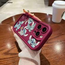 Miniso 1pc Disney Stitch Tropical Sketch Pattern Phone Case Suitable For IPhone 17/17 Pro/17 Pro Max/17 Air/16/15/14/13/12/11/X Series Iphone 17 Pro Max Case Iphone 17 Pro Case Iphone 17 Case Stocking Stuffers The Girlfriend - White - View 3