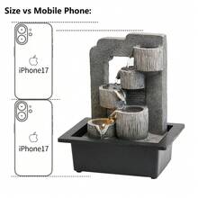 Five-Tier Waterfall Desktop Fountain Ornament, Bringing Good Fortune And Wealth From All Directions With Flowing Water, LED-Lit Indoor Decor. Ideal For Cozy Bedrooms, Living Rooms, Study Rooms, Entryways, Bars, Lounges, Hotel Front Desks, Offices, Or Meditation Spaces. Modern Minimalist Design, Creative Halloween/Christmas Gifts, Mother's Day/Valentine's Day/Children's Day/Easter Presents, Perfect For Housewarming Or Business Opening Gifts - 1PC - View 12