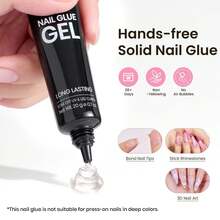 Kit de puntas de uñas Beetles Tipex Lite Pre-Built Apex, Stiletto Medium, con pegamento de uñas Tipex, Kit de uñas de gel todo en uno - Kit de uñas Stiletto Long 224 piezas (Tipex Nail Kit) - Ver 5
