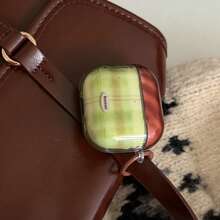 Ốp tai nghe Green Brown Plaid + Circular Ring Pro 3/Pro 2/4/3/2, Ốp tai nghe thời trang dành cho nữ, Thiết kế tối giản - màu xanh lá - Xem 10