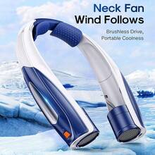 Rechargeable Portable Neck Fan, 3000mAh Battery, Multi-Speed, USB Travel Fan For Men & Women, Hands-Free Design, Lightweight & Compact, Suitable For Outdoor & Sports Activities - Multicolor - View 2