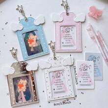 Angel Series 3inch Star-Chasing Card Holder Girly Heart Leather Card Holder Storage Display Protective Case Bag Pendant - View 3