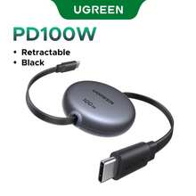 UGREEN 100W Nexode Retractable USB C Cable, Type C Cord USB C Charger Cable Compatible With IPhone 17/16/15, Pro/Air, Galaxy S25/S24/S23, Pro/Air, Pixel 10/9, Switch - Black - View 8