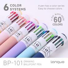 3-12pcs Ballpoint Pens 28-120 Colors Set, 0.8mm Bullet Tip For Smoother Ink Flow, Rich Colors With Layering Capability, Soft Rubb, First Day Of School - Multicolor - View 7