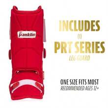 Franklin Sports Baseball + Softball Leg Guard - PRT Series Adult Shin + Foot Shield for Batting - Protective Leg + Ankle Guard with Toe Plate - Right Hand + Left Hand Hitters - Red - One Size - Rojo - Ver 2