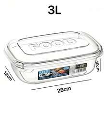 HOMYGO-PACK 2-Pack Rectangular Clear Airtight Food Storage Containers | 0.5L/0.9L/1.7L/3L | Fridge And Kitchen Organizer - 無色 - 查看 3