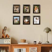 6pcs Classic Fashion Picture Frame Set, Multi-Color Frames, Horizontal & Vertical Display, Fits 3.5x5", 4x6", 5x7", 6x8", 8x10" Photos Or Artwork, Suitable For Personal Portraits, Landscapes, Illustrations, Photo Wall, Growth Records, Family Albums (Photo Paper Randomly Included) - 6Pcs - 查看 10