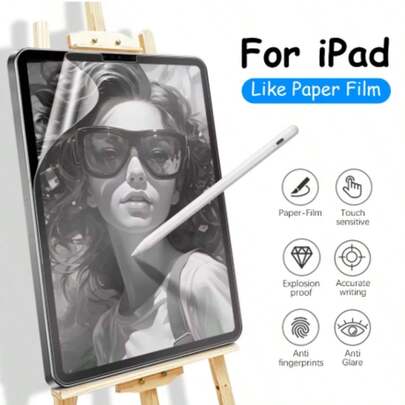 防震平板电脑屏幕保护膜 1 片装 高清高透防刮防摔全屏覆盖 强效防指纹 灵敏触控 PET 薄膜屏幕保护膜 软膜 兼容 iPad (Air4/5/6)/(7/8/9/10 代)/ 11 英寸 1A16(2025)/ Air 11 英寸(2026)/ 12 英寸 11 英寸(2026) 春季生日礼物