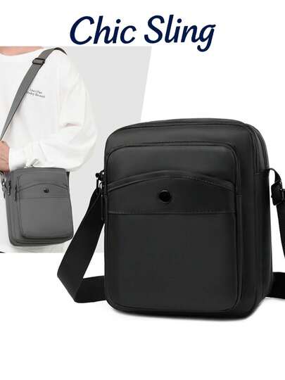 SHILAN Simple Multi-Compartment Crossbody Bag, Wear-Resistant And Water-Repellent Shoulder Bag, Commuter Bag That Can Hold Mobile Phones / Documents Small Crossbody Bag With Adjustable Shoulder Strap, With Snap Design, Dual-Purpose Bag For Daily Storage / Short Trips