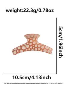 Set de 3/6 piezas de pinzas para el cabello de mujer de estilo veraniego con lunares, forma asimétrica y redonda, de colores de gelatina, con estilo minimalista, lindo y elegante, para uso diario, vacaciones, playa, festivales, bodas y accesorios para el cabello de verano - Multicolor - Ver 5