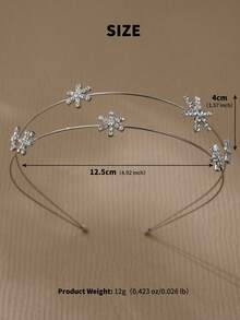 1 chiếc băng đô cài tóc hình ngôi sao pha lê hai lớp màu bạc tối giản, lấp lánh tinh tế, đa năng cho đám cưới, tiệc tùng, chụp ảnh. - Bạc - Xem 3