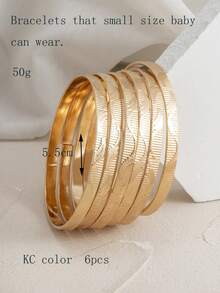 Bộ 6 vòng tay sang trọng có thể xếp chồng lên nhau, dành cho bé từ 2-8 tuổi, với họa tiết hoa caro. - Nhiều màu - Xem 35