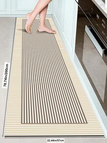1件橡胶厨房地垫，彩色几何印花图案，北欧奢华风格厨房地毯，长条洗衣房地毯，厚实面料，脚感舒适，易于打理，可机洗，实用玄关地垫，家居装饰，适用于餐厅、厨房、洗衣房、室内入口，秋冬季佳礼。 - 駝色 - 查看 13