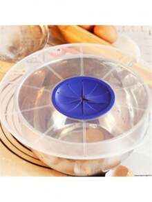 1pc Round Plastic Blender Splash Guard - Splash Cover With Measurement Scale, Oil-Resistant Lid, Easy To Clean Cooking Kitchen Accessory | Transparent Design | Easy To Clean Material - Multicolor - View 11