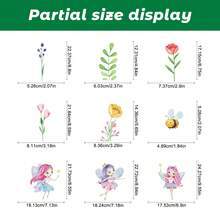 1 Set Of 9pcs Cute Fairy, Butterfly & Flower Window Stickers, Removable Static Cling Glass Decals, Suitable For Bedroom, Living Room, Balcony And Storefront Decoration In Spring - 20*30*9 Sheets - View 4