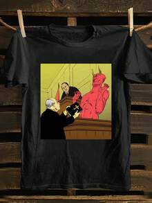 Vintage Old-School Punk Easter Style, Funny And Quirky Jesus, Saint, And Angel Pattern T-Shirt, Soft 100% Cotton, Casual And Versatile For Men - Printed And Shipped From The USA. Summer Outfits For Women - màu đen - Xem 7