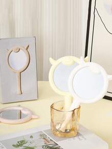 1pc Cute Sheep Handheld Makeup Mirror, Large Size Versatile Cartoon Portable Compact Mirror - Multicolor - View 6