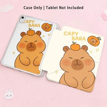 Acrylic Crystal Painted Tablet Protective Case With Stand, Suitable For Samsung A9/A9+/S9/S9FE/A11/A11+/S11/S10 FE/S10 FE+/S10 Lite And Other Popular Models, Cute Bear Pattern, Also Compatible With Apple A16 2025, Air 11/13, M3 2025, Mini 7 A17, Pro 2024, Air 11/13, M2 2024, Pro 11/13, As Well As Popular Models Of , Honor, Etc. Foldable And Reinforced Silicone Edges.