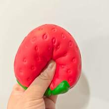 Large Strawberry Soft Toy - Slow-Rebound Fruit Stress-Relief Toy, Fun Sensory Comfort Toy, Home Decoration Interactive Prize,, Thanksgiving, Birthday Party, Toy, Strawberry RRWQ - Red - View 5