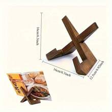 1个手工木制食谱架 - 木制书架和菜单展示架，现代厨房台面收纳架，光滑表面，食谱架，情人节/母亲节完美礼物 - 彩色 - 查看 11