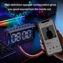 Speaker Bluetooth Nirkabel Kecil Mini Jam Alarm Digital Layar Subwoofer Portabel Musik Siaran Suara Mini Kartu Masukkan Sistem Audio Kendaraan Sempurna Untuk Kamar Tidur Pesta Luar Ruangan Berkemah Perjalanan Rumah, Cocok Untuk Smartphone, Laptop, Tablet - View 4