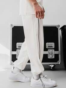 Men's Retro Banknote Print Summer Pants - White - View 2