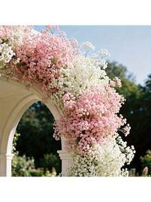 100 bông hoa baby's breath nhân tạo, màu trắng và hồng, hoa giả dùng để trang trí nhà cửa, bàn làm việc, tự tay cắm hoa, trang trí đám cưới và tiệc tùng, trang trí sân vườn trong nhà và ngoài trời. - Trắng Hồng - Xem 4