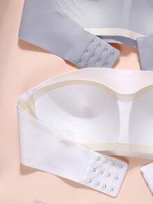 2pcs/Set Teen GirlStrapless Bra Set - Detachable Strap Invisible Push-Up Bra Suitable For Daily And Formal Occasions - Multicolor - View 6