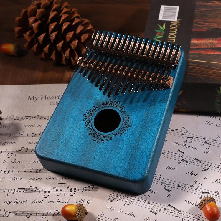 Đàn Kalimba 17 phím, đàn piano ngón tay bằng gỗ keo nguyên khối, đàn Mbira di động dành cho người mới bắt đầu và người chuyên nghiệp, nhạc cụ cho trẻ em và người lớn, quà tặng Giáng sinh/sinh nhật kèm búa chỉnh âm. - Nhiều màu - Xem 6