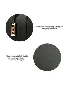 Bolso Para Impermeable Elegante Negra Dama Viaje Para Laptop - Negro - Ver 4