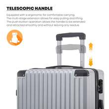 YONSLY Large Suitcase 20/24/28 Inches With YKK Zipper TSA Lock 4 360° Wheels Spinner Mesh Pocket Soft Rubber Handle Travel Suitcase For Short Trips - 銀色 - 查看 4