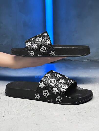 Dép lê nam đế mềm mùa xuân/hè 2026 mới, cỡ 47 (cỡ lớn), cỡ 36 (cỡ nhỏ), chống trơn trượt, chống mài mòn, đế EVA nhẹ, co giãn, mềm mại; dép xỏ ngón trong nhà cỡ 48; dép đi biển ngoài trời cỡ 49; họa tiết hoa năm cánh, bông tuyết; dép lê cỡ 50.