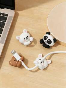 1 chiếc kẹp cáp hình động vật dễ thương, 3 gói kẹp giữ cáp bằng silicon, giá đỡ quản lý cáp dính cho bàn làm việc, tường, xe hơi, cáp sạc điện thoại, cáp USB, tai nghe, văn phòng & nhà cửa (Thỏ, Gấu, Gấu trúc) - Nhiều màu - Xem 8