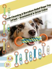 Đồ chơi kéo co dây đôi cho thú cưng, vừa giải trí vừa có chức năng mài răng, giúp làm sạch vết ố trên răng, thích hợp cho chó chơi tương tác, giúp tiêu hao năng lượng dư thừa của chó để tránh phá hoại, thiết kế hai vòng cũng tăng cường thời gian gắn kết giữa chủ và thú cưng. - Nhiều màu - Xem 1