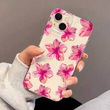 1pc Floral Anti-Drop TPU Soft Phone Case Cover, Compatible With Iphone 7P/8Plus/16/16PLUS/16PRO/16PROMAX/XR/XSMAX/11/11Pro/11ProMax/12/12Pro/12ProMax/13/13Pro/13ProMax/14/14Pro/14Plus/14ProMax/15/15Pro/15Plus/15ProMax/17air, Fashionable, Elegant, Cute, - Clear - View 2