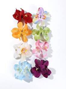 6pcs/Set Hawaiian Flower Hair Clips, Artificial Flower Hair Clips, Hibiscus Hair Clips, Lotus Hair Clips, Suitable For Festivals - 6 Random Colors - View 2