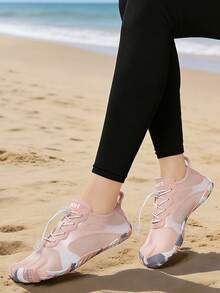 1 đôi giày năm ngón unisex, giày leo núi ngoài trời, giày bơi chống trượt, giày lội nước chống thấm nước, giày đi biển lưỡng cư. - Hồng - Xem 3