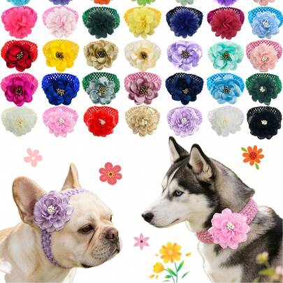 10 chiếc băng đô hoa bằng vải ren mùa xuân và mùa hè cho thú cưng, phụ kiện trang trí làm đẹp và tạo kiểu tóc cho mèo và chó, thích hợp cho dạo chơi, chụp ảnh, dự tiệc, cực kỳ bắt mắt, mềm mại và thân thiện với da, không gây khó chịu ở cổ, tạo vẻ ngoài lãng mạn cho thú cưng đáng yêu vào mùa xuân~