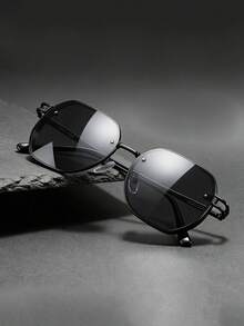 1 Cặp kính râm nữ kiểu dáng tối giản hình bầu dục, gọng kim loại, chống tia UV400, phong cách đường phố hiện đại, kiểu dáng đi làm hàng ngày. - Nhiều màu - Xem 9