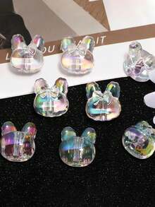 10 chiếc mặt dây chuyền nơ nhỏ mạ nhiều màu trong suốt tự làm thủ công dây đeo điện thoại hạt chuỗi bông tai phụ kiện - Gửi ngẫu nhiên (có dấu kiểm) - Xem 9